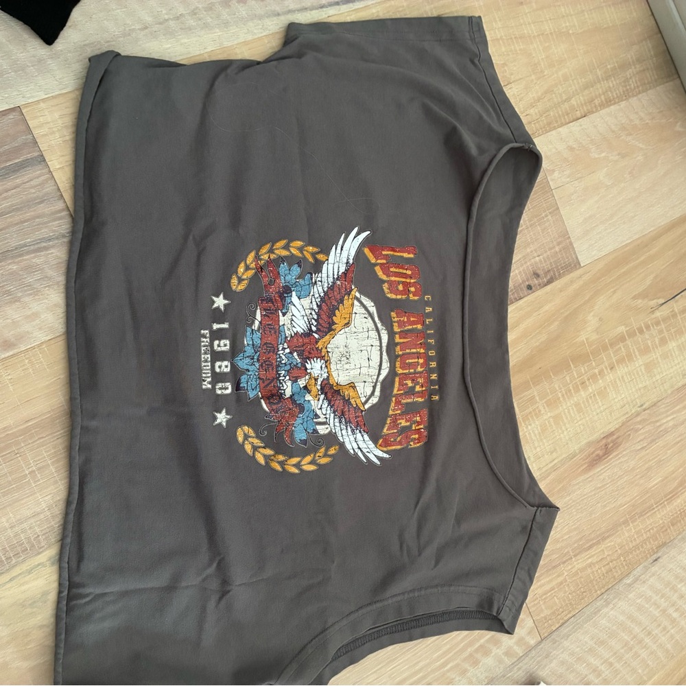 Graphic Brown Crop Top